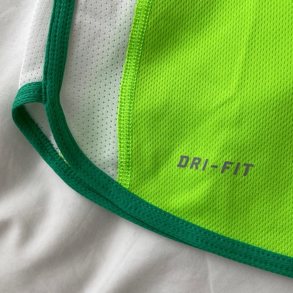 Nike Dri-Fit Running Tank Top, XS, Lime Green/White/Green - Picture 8 of 11